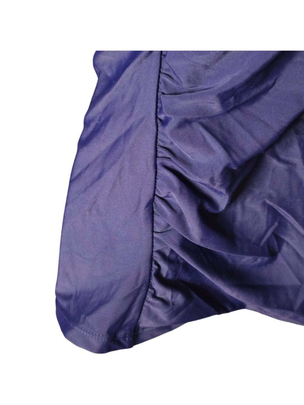 Womens Deep V Halter Tankini Swim Top LG Purple Ruched Sides Lined - Picture 5 of 7